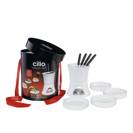 Set fonduta di cioccolato Cilio in porcellana