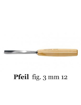 Sgorbia legno Pfeil 3/12 sezione curva 3 taglio 12 mm