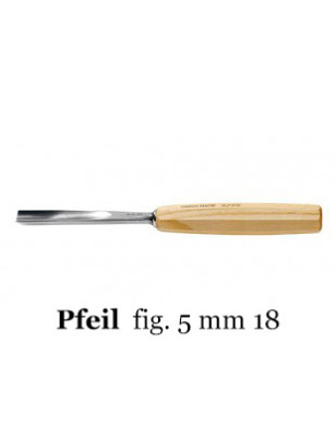 Sgorbia legno Pfeil 5/18 sezione curva 5 taglio 18 mm