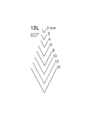 Sgorbia legno Pfeil 12L/10 curva angolo 60° taglio 10 mm