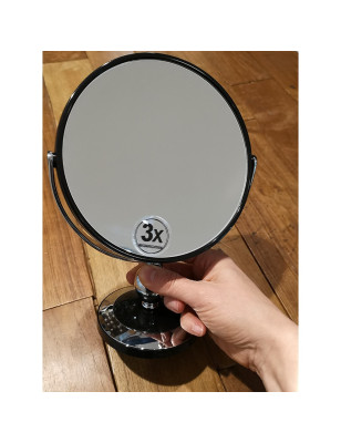 Specchio con base Acca Kappa ingrandimento 3X cm 15 nero