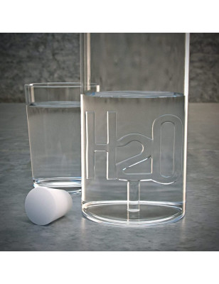 Bottiglia in vetro borosilicato tappo in silicone Balvi H2O 1,2 L