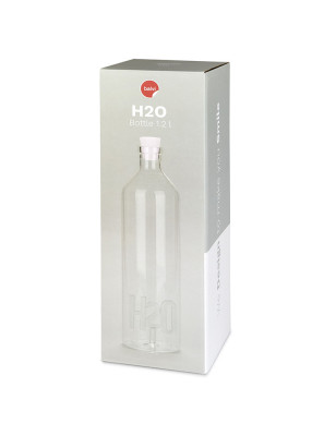 Bottiglia in vetro borosilicato tappo in silicone Balvi H2O 1,2 L