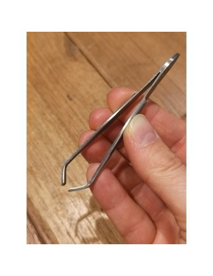 Pinzetta punta aggrappante retta Wictor acciaio inox 8 cm