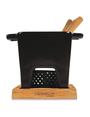 Set per fonduta in porcellana Nero L 400 ml