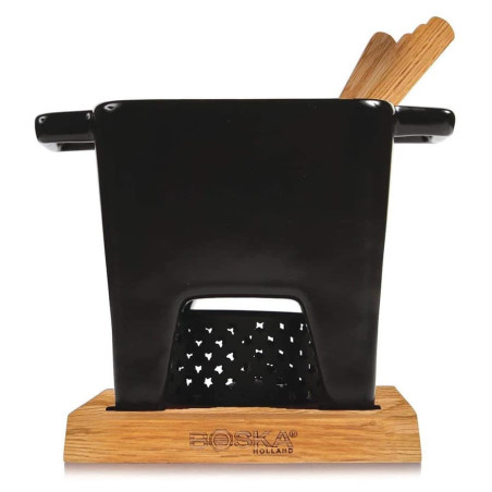 Set per fonduta in porcellana Nero L 400 ml