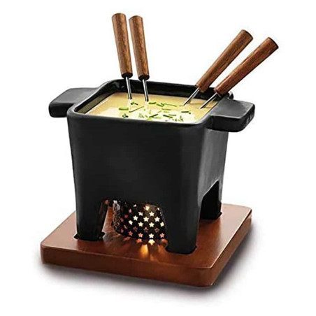 Set per fonduta Boska in porcellana nera 400 ml