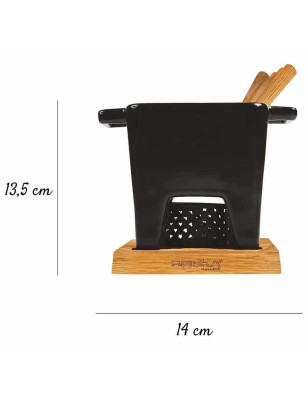 Set per fonduta in porcellana Nero L 400 ml