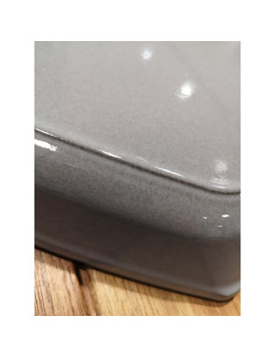Grill quadrato Staub in ghisa vetrificata grigia 28 x 28 cm