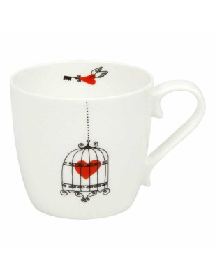 Mug Konitz cuori gabbia in Bone China 425 ml. Prodotto di qualità. Idea regalo con poca spesa