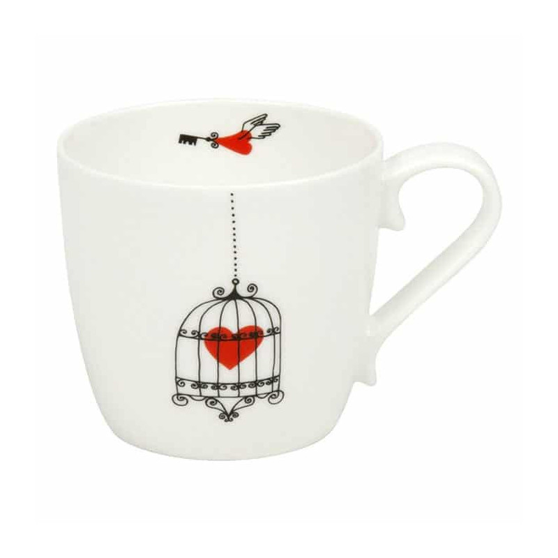 Mug Konitz cuori gabbia in Bone China 425 ml Mug Konitz cuori gabbia in Bone China 425 ml