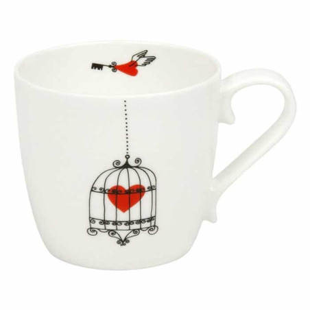 Mug Konitz cuori gabbia in Bone China 425 ml. Prodotto di qualità. Idea regalo con poca spesa