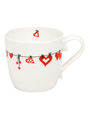 Mug Konitz cuori vestiti in bone china 425 ml. Idea regalo per casa cucina tavola