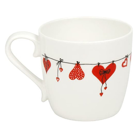 Mug Konitz cuori vestiti in bone china 425 ml