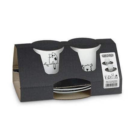 Set 2 tazze da caffè Konitz cani e gatti. Idea regalo per casa cucina tavola