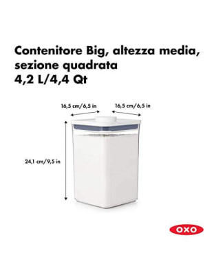 Contenitore grande quadrato medio Oxo Pop 4,2 litri