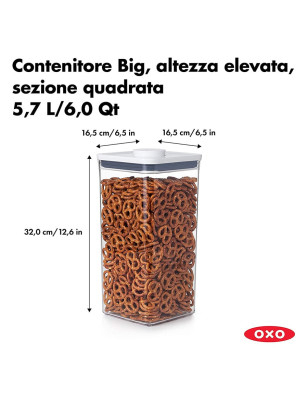 Contenitore grande quadrato alto Oxo Pop 5,7 litri