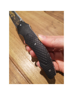 Coltello da tasca Maserin Gun Line 398 KT con lama con incisione in oro