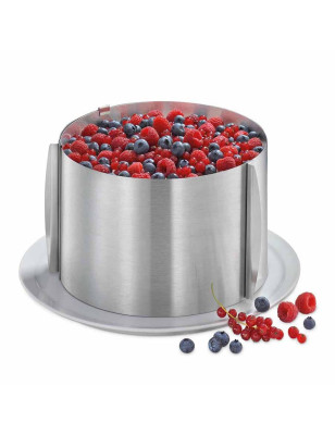 Anello per torta alto Kuchenprofi regolabile da 16 a 30 cm
