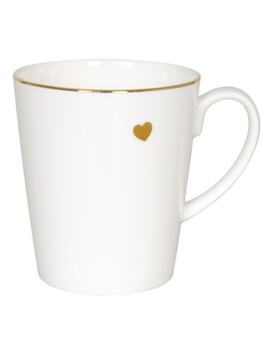 Tazza Konitz cuore d'oro in bone china 600 ml. Prodotto di alta qaulità