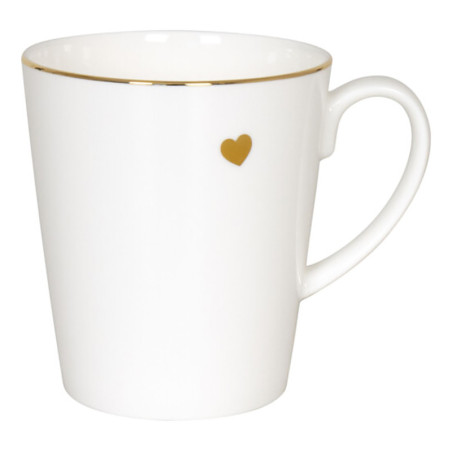 Tazza Konitz cuore d'oro in bone china 600 ml. Prodotto di alta qaulità