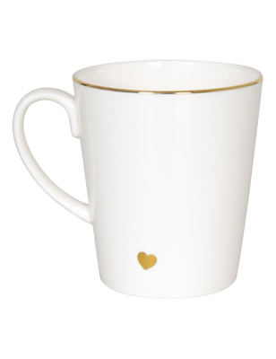 Tazza Konitz cuore d'oro in bone china 600 ml