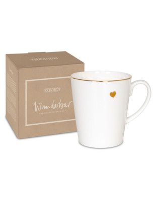 Tazza Konitz cuore d'oro in bone china 600 ml