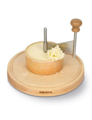 Tagliere raschia formaggio in legno e acciaio inox Boska Amigo 22 cm