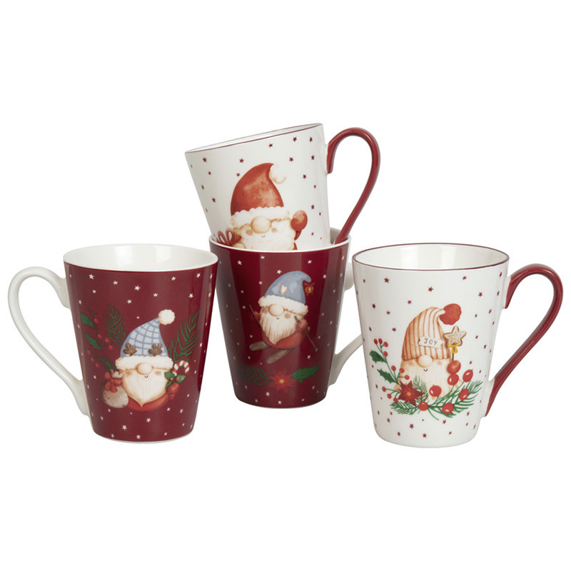 Set 4 tazze mug Konitz Gnomo di natale 340 ml Set 4 tazze mug Konitz Gnomo di natale 340 ml