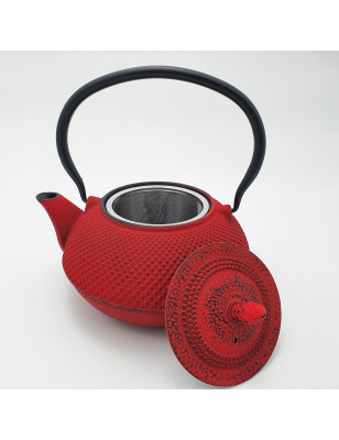 Teiera in ghisa rossa con filtro acciaio inox 1200 ml