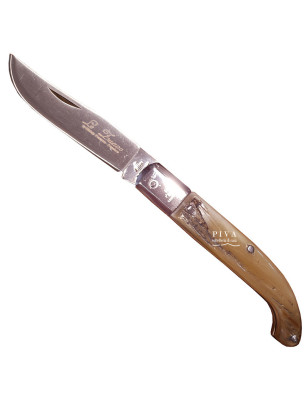 coltello da tasca tascabile con manico in corno prodotto in italia