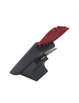 Ceppo Due Cigni wenge pz 5 serie slim rossa+forbice da cucina