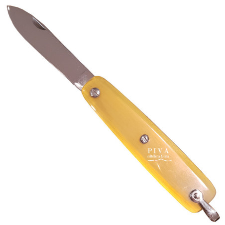 Coltello chiudibile modello Canif manico corno biondo Mongin