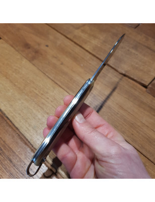 Coltello chiudibile da collezione modello Canif manico corno biondo Mongin profilo