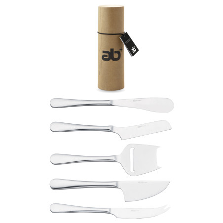 Set 5 pezzi da formaggio in acciaio inox lucido Abert