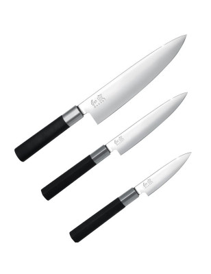 Set 3 coltelli da cucina Kai Wasabi Black