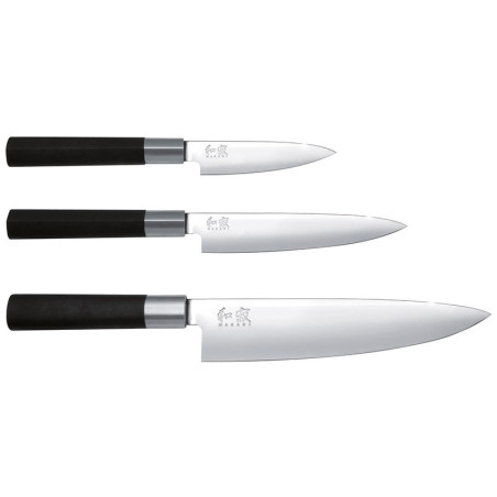 Set 3 coltelli da cucina Kai Wasabi Black