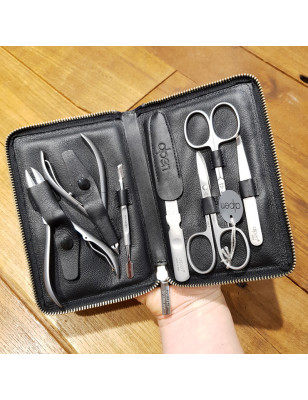 Set Manicure Alpen 7 pezzi acciaio inox con astuccio in pelle
