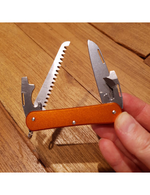 Coltello multiuso Fox Vulpis VP130-S4 OR alluminio arancione