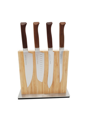 Ceppo magnetico completo di 4 coltelli da cuoco Opinel