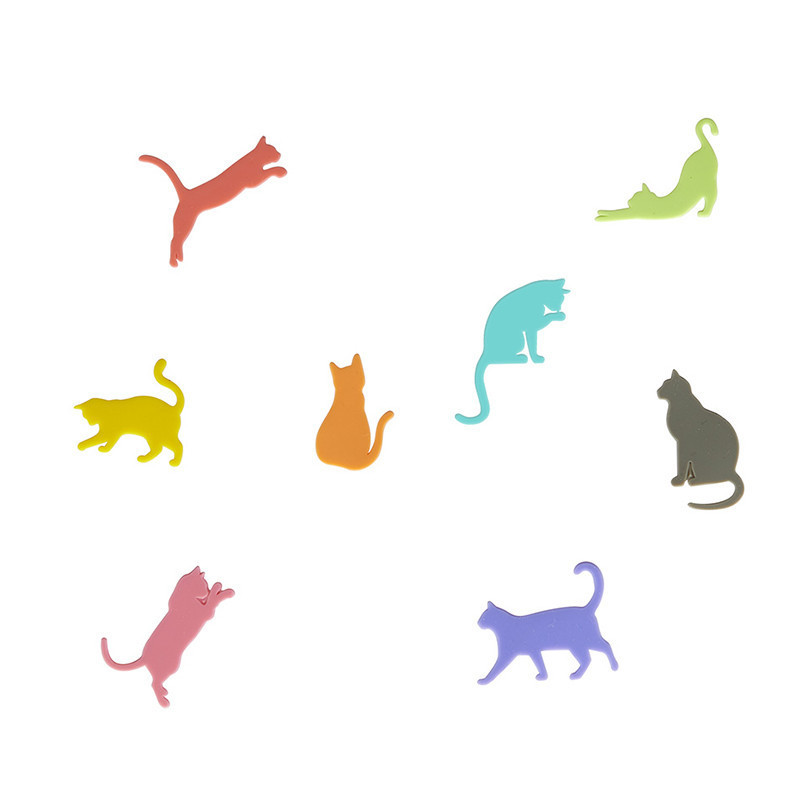 Segnabicchieri Balvi Sticky Cats 8 pezzi con colori assortiti