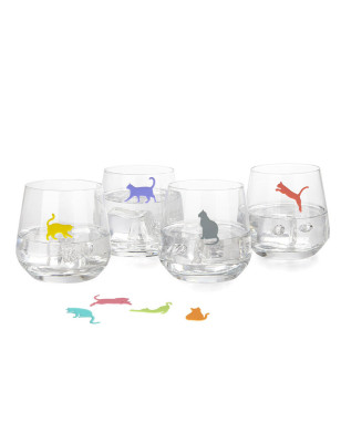 Segna bicchieri Balvi Sticky Cats 8 pezzi con colori assortiti
