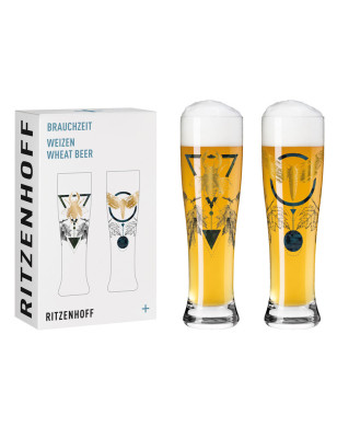 Set 2 Bicchieri birra Ritzenhoff Weizen Brauchzeit 65 cl