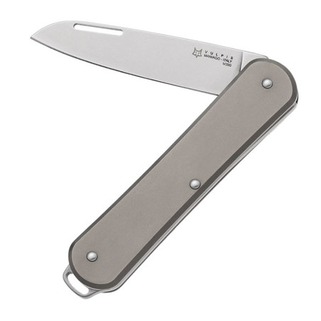 coltello da tasca tascabile con lama in acciaio inox M390 e Manico in titanio sabbiato
