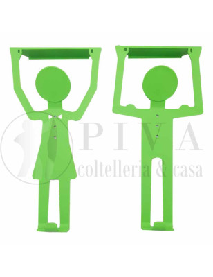 Coppia di appendini da porta a forma di uomo e donna verdi