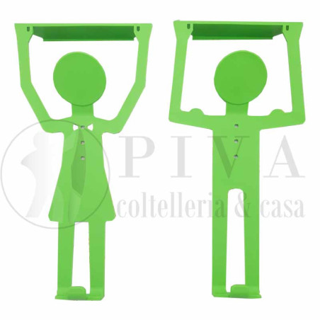 Coppia di appendini da porta a forma di uomo e donna verde