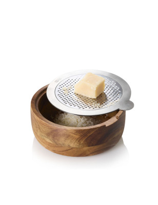 Grattugia formaggio AdHoc CutnServe con contenitore in legno