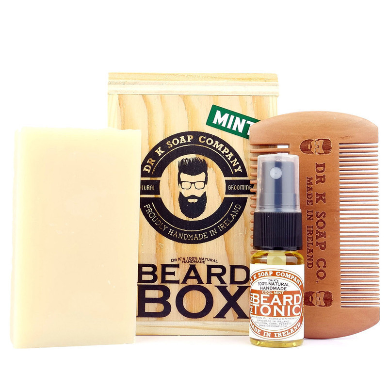 Kit da barba aroma menta Dr. K in Box di legno Kit da barba aroma menta Dr. K in Box di legno