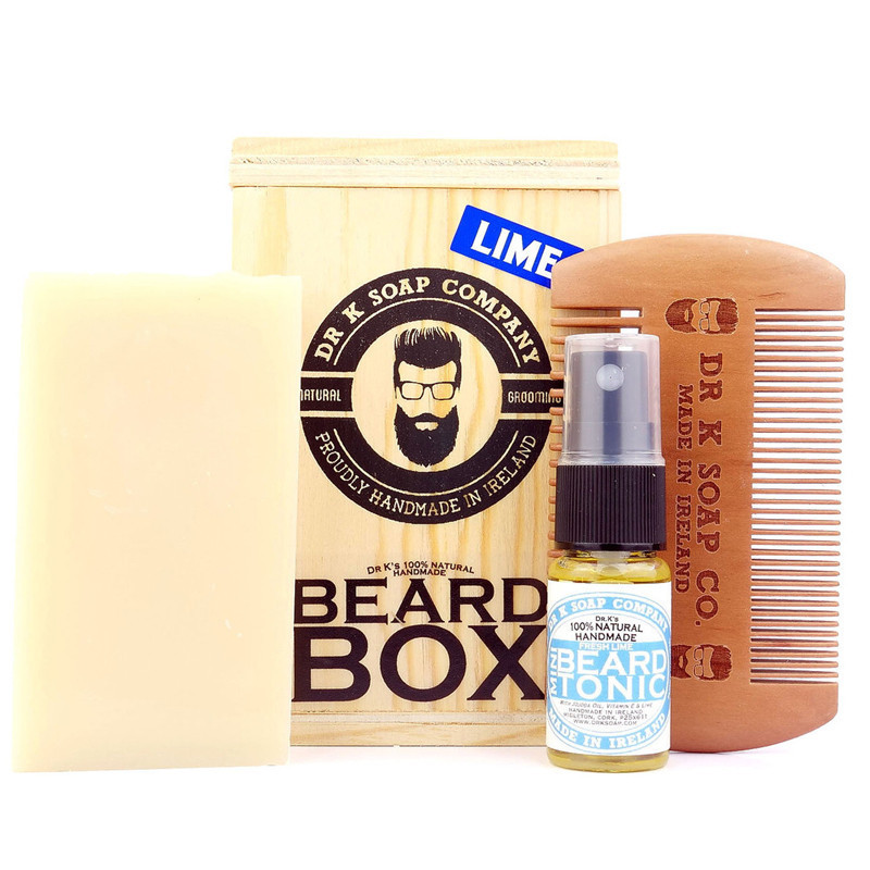 Kit da barba Dr.K aroma lime in Box di legno Kit da barba Dr.K aroma lime in Box di legno