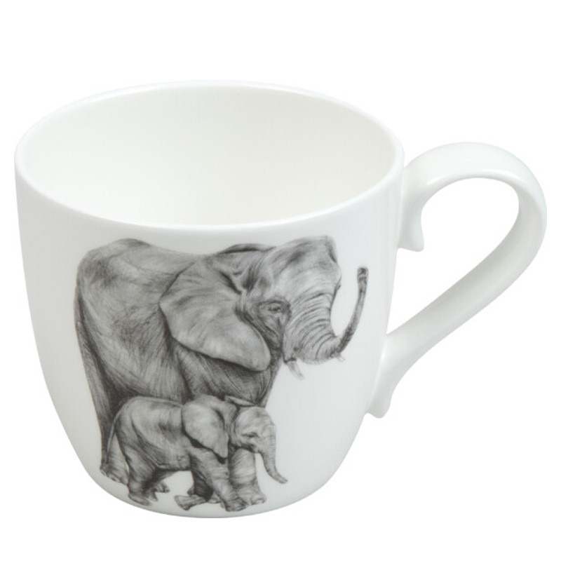 Tazza Konitz Amazing Animals elefanti in bone china 450 ml